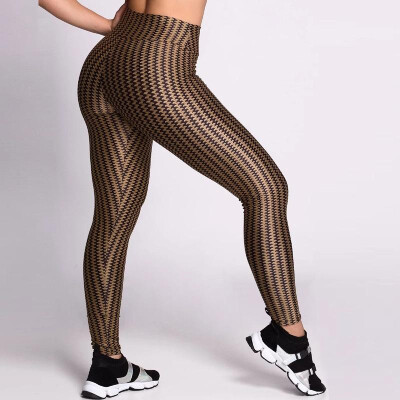 

Spot new fast dry high waist stitching digital print pants female hips running tight sports yoga clothes fitness pants Navy