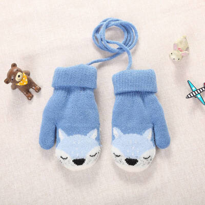 

Cute Cartoon Fox Baby Kids Gloves Winter Warm Thick Mittens Children&  Gloves