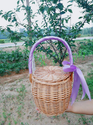 

2019 New Fashion Women Rattan Handmade Handbag Small Square Tote Bag Straw Vintage Straw Beach Handbags Scarf Woven Bucket Bag