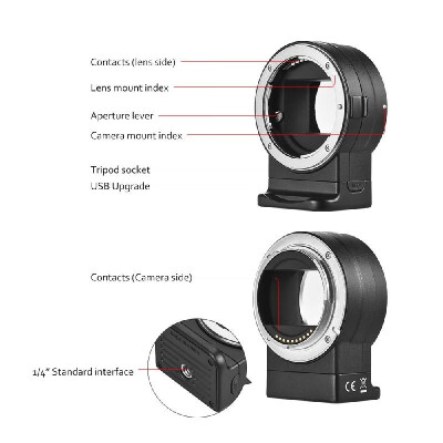 

Viltrox NF-E1 Auto Focus Lens Mount Adapter for Nikon F-Mount Series Lens for Sony E-Mount Camera