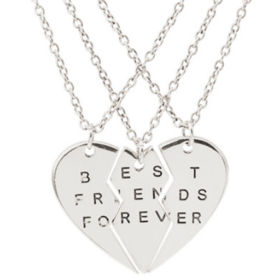 

New 3 PCSet Pendant Necklace For Women Broken Heart BFF Best Friends Chain Neckalce 2 Styles