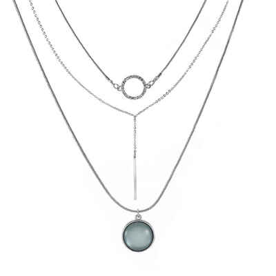 

Boho Geometric Multi Layer Stone Pendant Necklace Set Women Simple Vintage Rhinestone Choker Girl Gift Jewelry