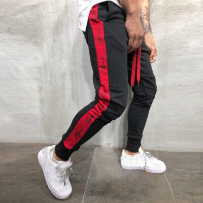 

Gobestart Mens Autumn Winter Joggers Patchwork Casual Drawstring Sweatpants Trouser Pants