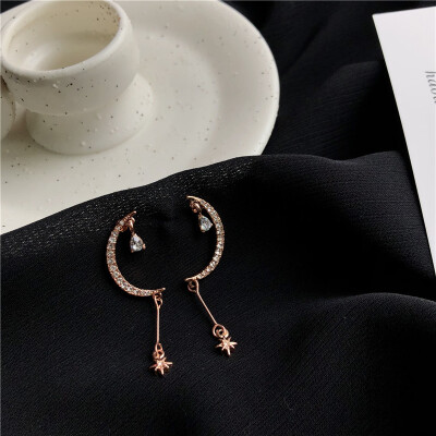 

Aretes de mujer modernos 2018 new design star moon pendant earrings fashion wild minimalist jewelry Korean earrings for women