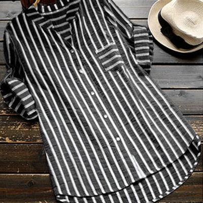

Women Lady V Neck Long Sleeve Casual Loose Baggy Tunic Tops Blouse Plus Size