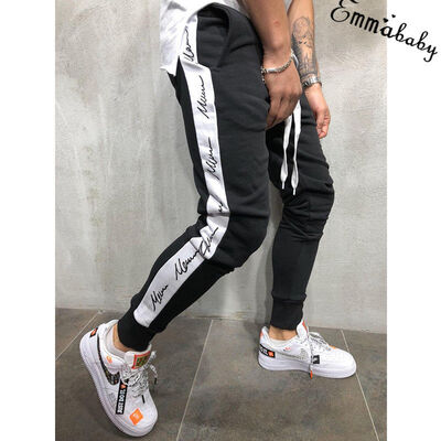 

Mens Gym Slim Fit Trousers Tracksuit Bottoms Skinny Joggers Sweat Track Pants