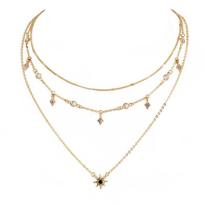 

Bohemian Multilayer Short Chain Necklace Gold Color Crystal Star Charm Necklace For Women Choker Collares Jewlery Collar Mujer