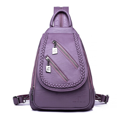 

Backpack lady Korean version of the wild fashion casual outdoor waterproof soft leather outdoor small backpack