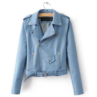

New Womens Lady Faux Leather Biker Coats Outwear Short Punk Motorcycle Jackets