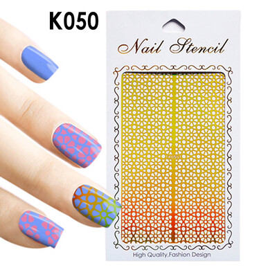 

〖Follure〗1Pc Irregular Hollow Nail Art Vinyls Stencil Stickers Manicure