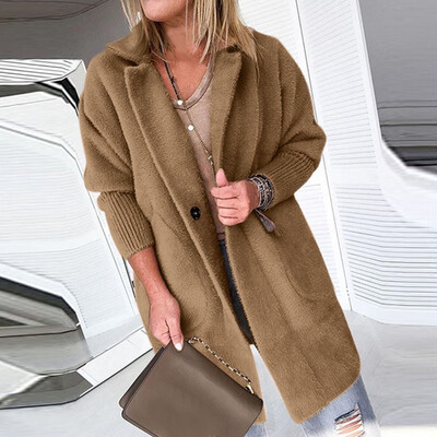 

Tailored Womens Ladies Warm Coat Jacket Lapel Winter Long Outerwear Tops