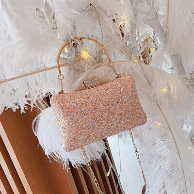 

Tailored Fashion Women Sequins Diamonds Crossbody Bag Chain Handle Bag Shoulder Bag