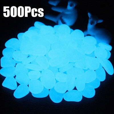 

500pcs Glow in the Dark Garden Pebbles for Walkways Aquarium Decor Plants Luminous Stones