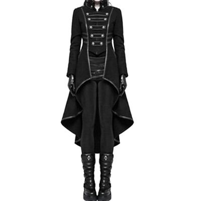 

Women Fashion Coat Steampunk Vintage Tailcoat Jacket Gothic Coat Women Uniform Costume Jacket Fashion Tops Irregular Hem Tuxedo
