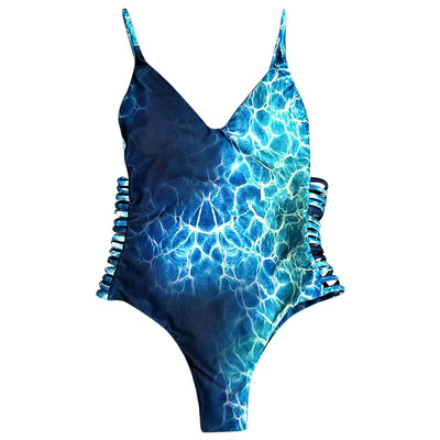 

Cami Tie-Dyed Print Strappy ne-Piece Swimwear