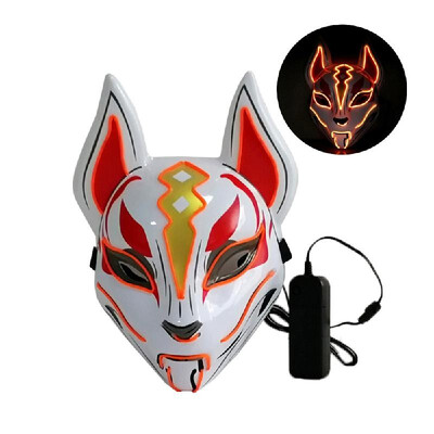 

10 Color Fox Full Face Mask Neon Lights Halloween Party Led Lampshade Dark Glowing Cosplay Mask Party Costume Mask