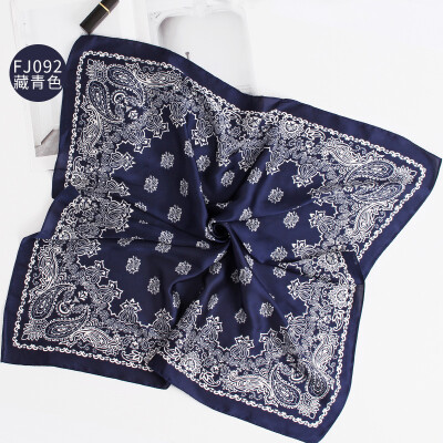 

2018 new fashion temperament small squares printed silk satin silk scarf professional wear scarf scarf wholesale FJ092