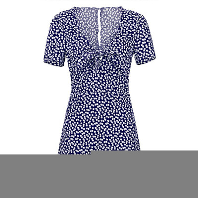 

Summer Women Fashion Print V-neck Short Sleeve Dress