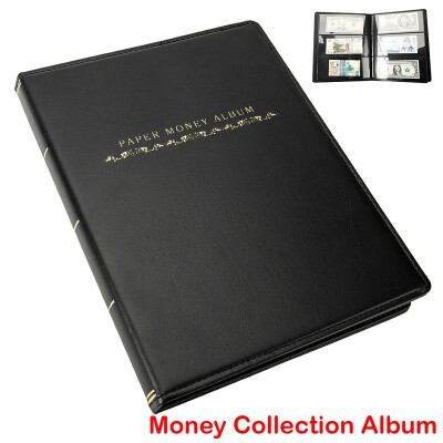 

60Pockets Soft Leather Notes Album Banknote Paper Money Collection Stamps Book Storage Album