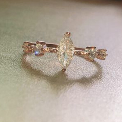 

Cut Engagement Ring For Women Three Stone Cluster Bridal Rings Wedding Jewelry Dainty Female Finger Ring