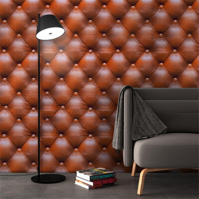 

Gobestart 3D Vintage Leather textured wallpaper PVC Mural Realistic Look Waterproof