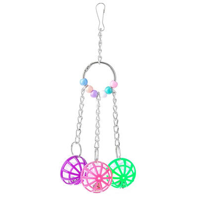 

Bell Ball Chain Bird Toy Parrot Gnawing Biting Bell Ring Metal Pet Playing