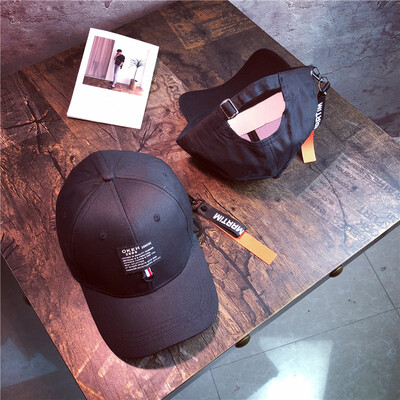 

Hat mens&womens cotton new fashion long ribbon pendant Cap Korean iron ring outdoor tide baseball cap