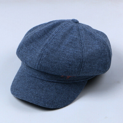 

Korean Autumn&Winter Net Red Letter Embroidery Pure Octagonal Hat Japanese Beret Student Retro Painter Hat Chao Nu