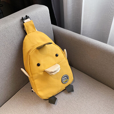 

2019 new casual wild girl shoulder canvas bag fashion cartoon cute cute duck duck backpack