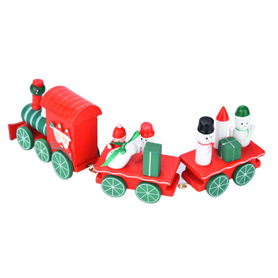 

YIWULA3 Pieces Wood Christmas Xmas Train Decoration Decor Gift Christmas Stage Set