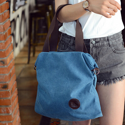 

Women Canvas Crossbody Bag Solid Color Zipper Grab Handles Top Large Capacity Handbag Totes Shoulder Bag