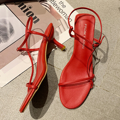 

Summer open-toed one-to-one sandals with fairy style sexy strap simple heels