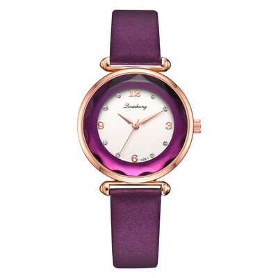 

Korean fashion rose gold border diamond dial casual ladies quartz watch