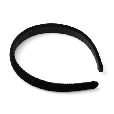 

Plastic Hair Bands with Velvet Cloth Covered Black 110mm