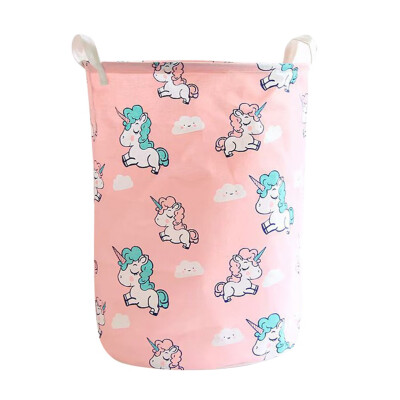 

Cute unicorn cotton&linen storage bucket foldable waterproof hamper