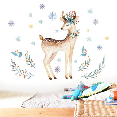 

〖Follure〗Colorful Streamer Cute Elk PVC Sticker Wall Sticker Living Room Decoration