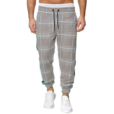 

Gobestart Men Splicing Striped Overalls Casual Pocket Sport Work Casual Trouser Pants