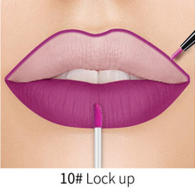 

Fashion Women 20 Colors 2 In 1 Lip Gloss&Lip Liner Matte Liquid Lipstick