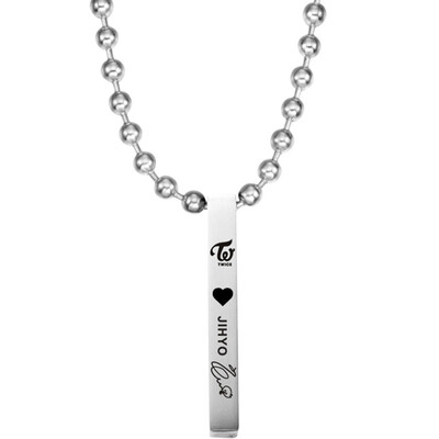 

KPOP TWICE Stainless Steel Solid Rod Lettering Pendant Necklace Boys Girls Couple Necklace Hot Gifts for Fans
