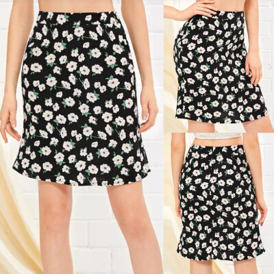 

Roseonmyhand Fashion Womens Side Zipper High Waist Slim Fit Casual Printed Sexy Short Skirt