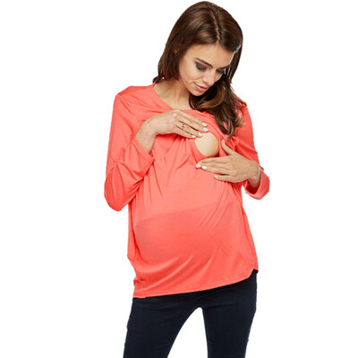 

Women Long Sleeve Shirt Pregnant Maternity Nursing Breastfeeding Clothing for Pregnant