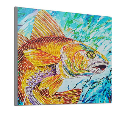 

30 x 30cm Special Shape Crystal Carp Flower Diamond Painting Embroidery Pasted Painting Cross Stitch Paint By Number Kits