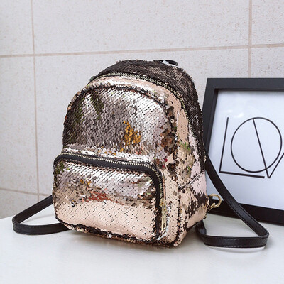 

Tailored Girl Sequins Leather School Bag Backpack Satchel Women Trave Shoulder Bag