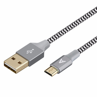 

Kiirie Micro USB Cable1Pack High Speed USB 20 Nylon Braided Charging Cord with Reversible Connector