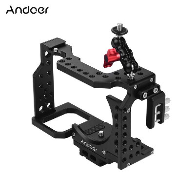 

Andoer Camera Cage Top Handle 15mm Rod Baseplate Kit Video Film Movie Making Stabilizer Aluminum Alloy with Cold Shoe Mount Ca