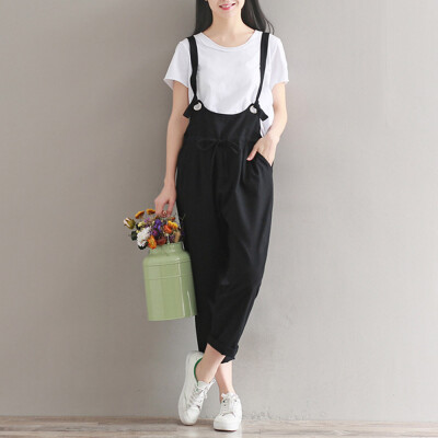 

Tailored Women Loose Casual Baggy Jumpsuit Strap Bib Pants Trousers Overall Harnes Pants