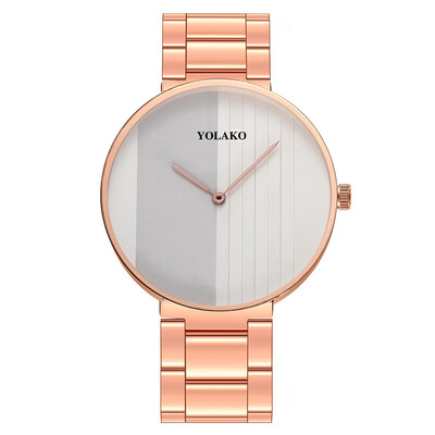 

Fashion Style Women Watches Simple Black Dial Ladies Quartz Wristwatch Rose Gold Alloy Strap Clock Dress Zegarki Damskie