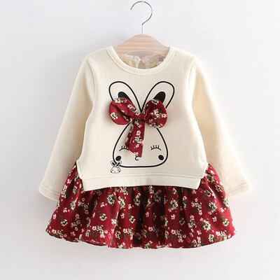 

Toddler Kids Baby Girl Cartoon Rabbit Bunny Floral Princess Party Dress Clothes