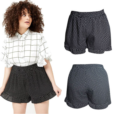 

Gobestart Polka Dot Shorts Skort Beige Blush Black Summer Spot Holiday Pockets