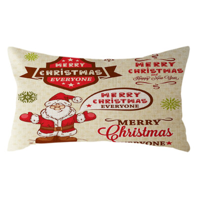 

Tailored Christmas Santa Claus Pillow Case Linen 30x50cm Throw Cushion Cover Home Decor